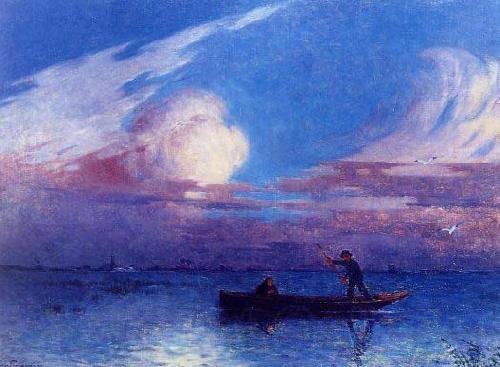 unknow artist Boating at Night in Briere